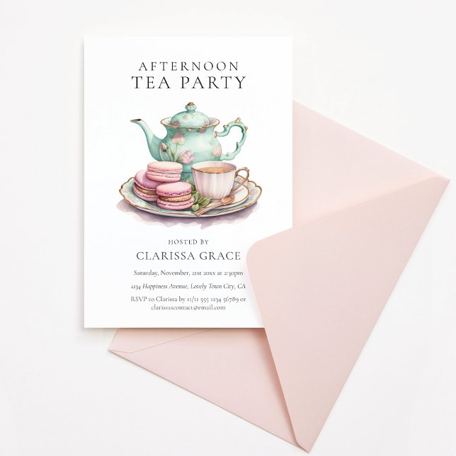 Invitación Elegante Fiesta del té de la tarde (Subido por el creador)