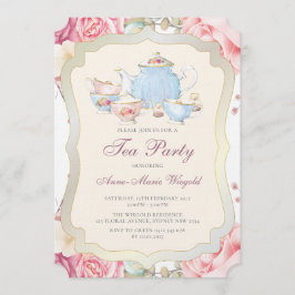 Invitación Elegante fiesta del té floral