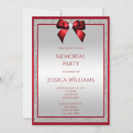 Invitación Elegante Fiesta en memoria de Purpurina de plata r