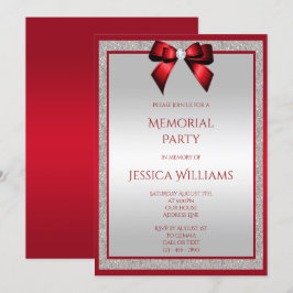 Invitación Elegante Fiesta en memoria de Purpurina de plata r