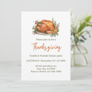 Invitación Elegante Fiesta Familiar y de Amigos