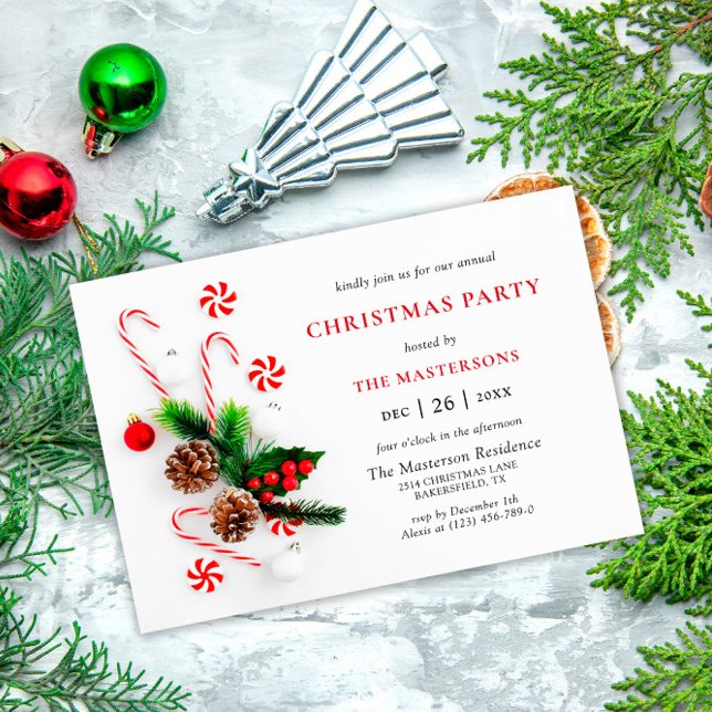 Invitación Elegante fiesta festiva de Navidades de honor (Subido por el creador)