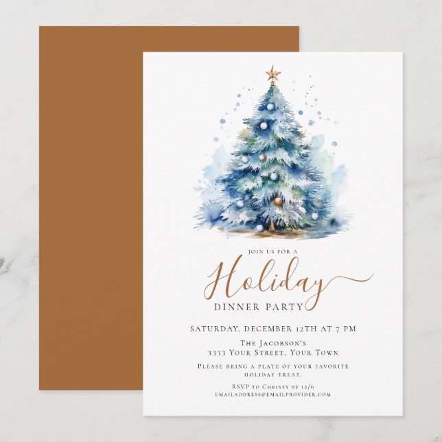 Invitación Elegante Fiesta festivo (Anverso / Reverso)