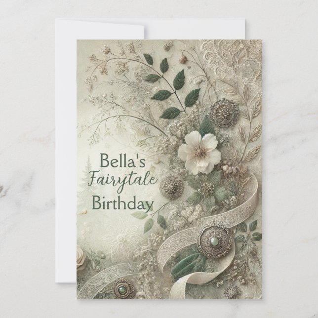 Invitación Elegante Fiesta floral de inspiración vintage (Anverso)