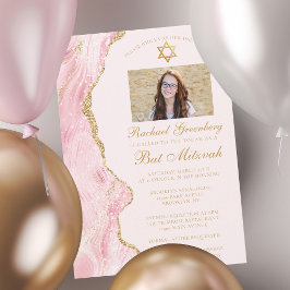 Invitación Elegante Fiesta fotográfico Bat Mitzvah