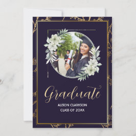 Invitación Elegante Fiesta fotográfico de grado de secundaria