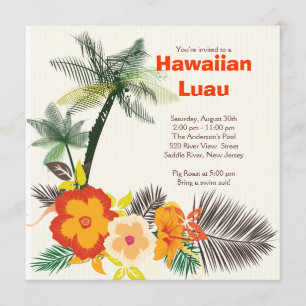 Invitación Elegante Fiesta luau hawaiano de bebidas tropicale