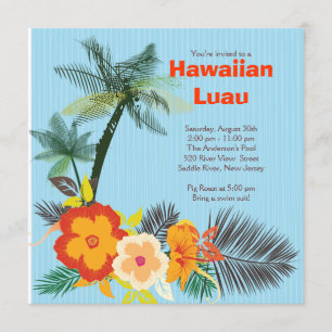 Invitación Elegante Fiesta luau hawaiano de bebidas tropicale