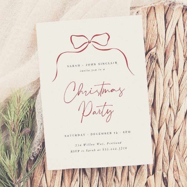 Invitación Elegante fiesta Minimalista de feriado de Navidade (Subido por el creador)