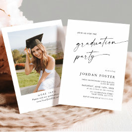 Invitación Elegante fiesta Minimalista de graduación de una f