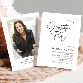 Invitación Elegante fiesta Minimalista de graduación de una f