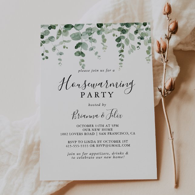 Invitación Elegante Fiesta Minimalista Eucalyptus (Subido por el creador)