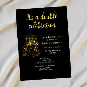 Invitación Elegante Fiesta mixto I de doble celebración de ch