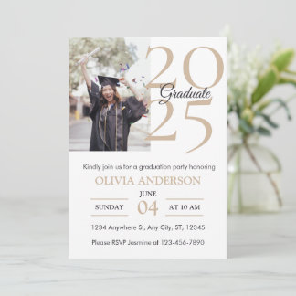 Invitación Elegante fiesta moderna de graduación de fotos