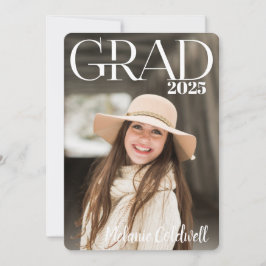 Invitación Elegante fiesta moderna de graduación de fotos con