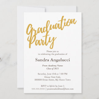 Invitación Elegante fiesta moderna de graduación de oro