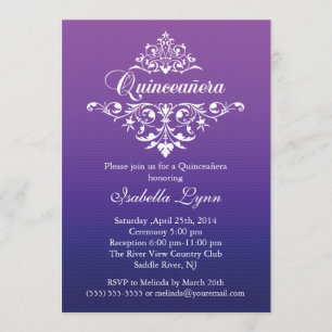 Invitación Elegante Fiesta morado de Ombre Quinceañera