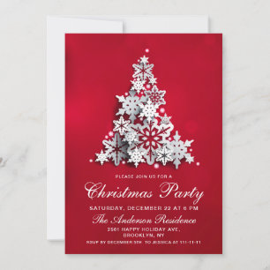 Invitación Elegante fiesta navideña con copas de nieve