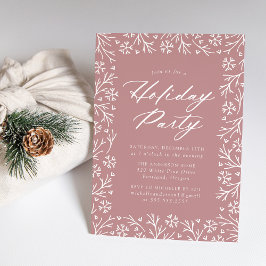Invitación Elegante fiesta navideña con Rosa de nieve