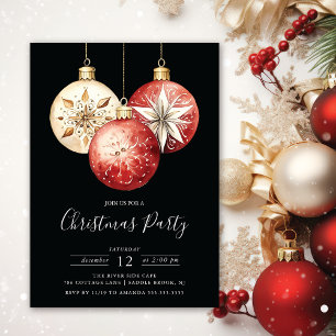 Invitación Elegante fiesta navideña de adornos