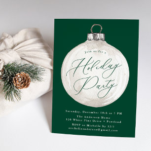 Invitación Elegante fiesta navideña de honor verde