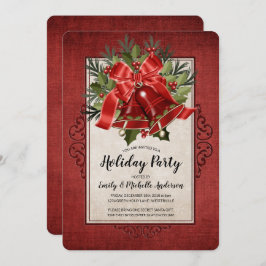 Invitación Elegante fiesta navideña de los Navidades Rojos