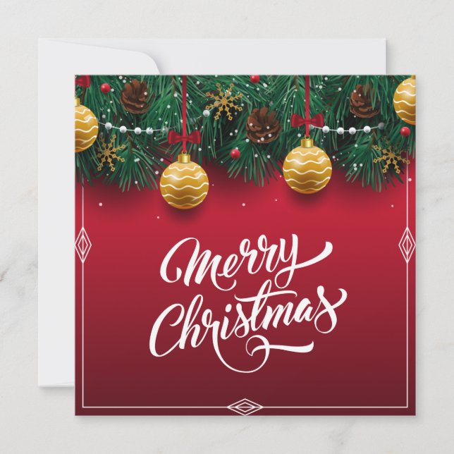 Invitación Elegante fiesta navideña de Navidades Rojos| Invit (Anverso)