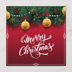 Invitación Elegante fiesta navideña de Navidades Rojos  Invit
