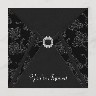 Invitación Elegante fiesta negra para cualquier ocasión