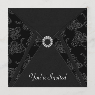 Invitación Elegante fiesta negra para cualquier ocasión