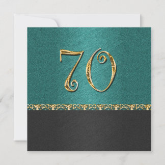 Invitación Elegante fiesta negro de 70 años