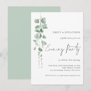 Invitación Elegante Fiesta nocturno de Eucalyptus Boda