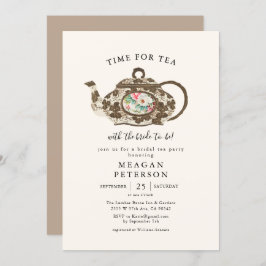 Invitación Elegante fiesta nupcial de ducha de té