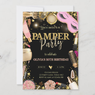 Invitación Elegante Fiesta Pamper Cumpleaños