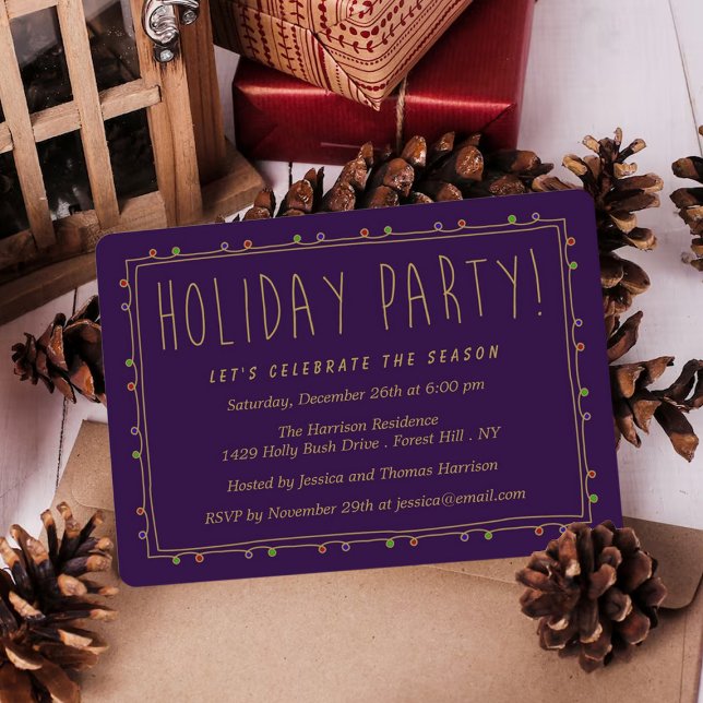 Invitación Elegante Fiesta Purple & Gold (Subido por el creador)