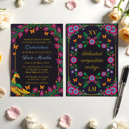 Invitación Elegante Fiesta Quinceanera de Arte Popular de Pea