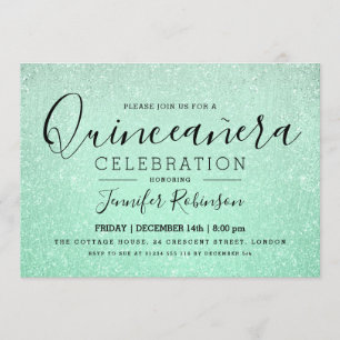 Invitación Elegante Fiesta Quinceanera Purpurina de la Casa d