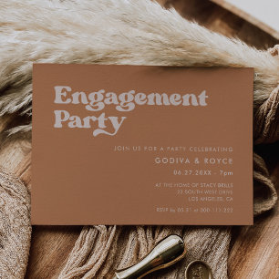 Invitación Elegante fiesta retro de azúcar marrón Engagement