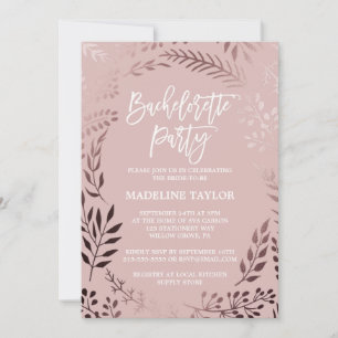 Invitación Elegante fiesta Rosa de oro y bachillerato rosa