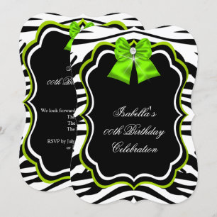 Invitación Elegante Fiesta Salvaje de Diamante Verde Lima Ceb