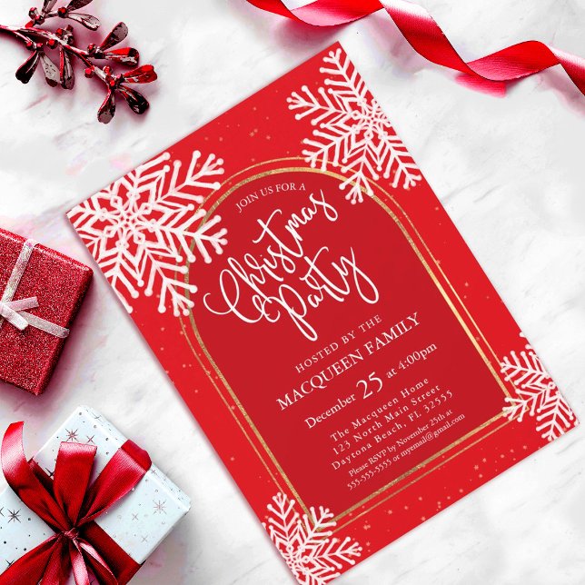 Invitación Elegante Fiesta simple de Navidades del Arco de Or (Subido por el creador)