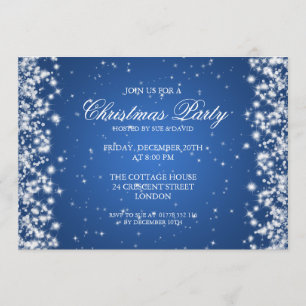 Invitación Elegante Fiesta Sparkle Blue
