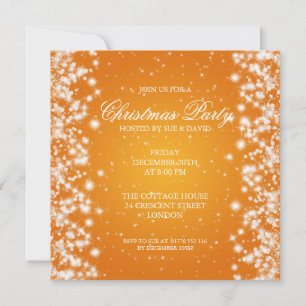 Invitación Elegante Fiesta Sparkle Naranja