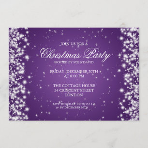 Invitación Elegante Fiesta Sparkle Purple