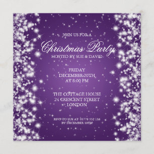 Invitación Elegante Fiesta Sparkle Purple