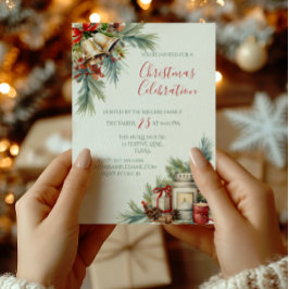 Invitación Elegante fiesta tradicional de Navidades