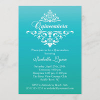 Elegante Fiesta Turquesa Azul Ombre Quinceañera