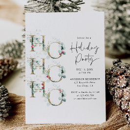 Invitación Elegante Fiesta Verde & Oro Ho Ho