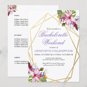 Invitación Elegante fin de semana de despedida de soltera tro