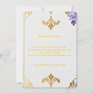 Invitación Elegante Fleur-de-Lis de Oro
